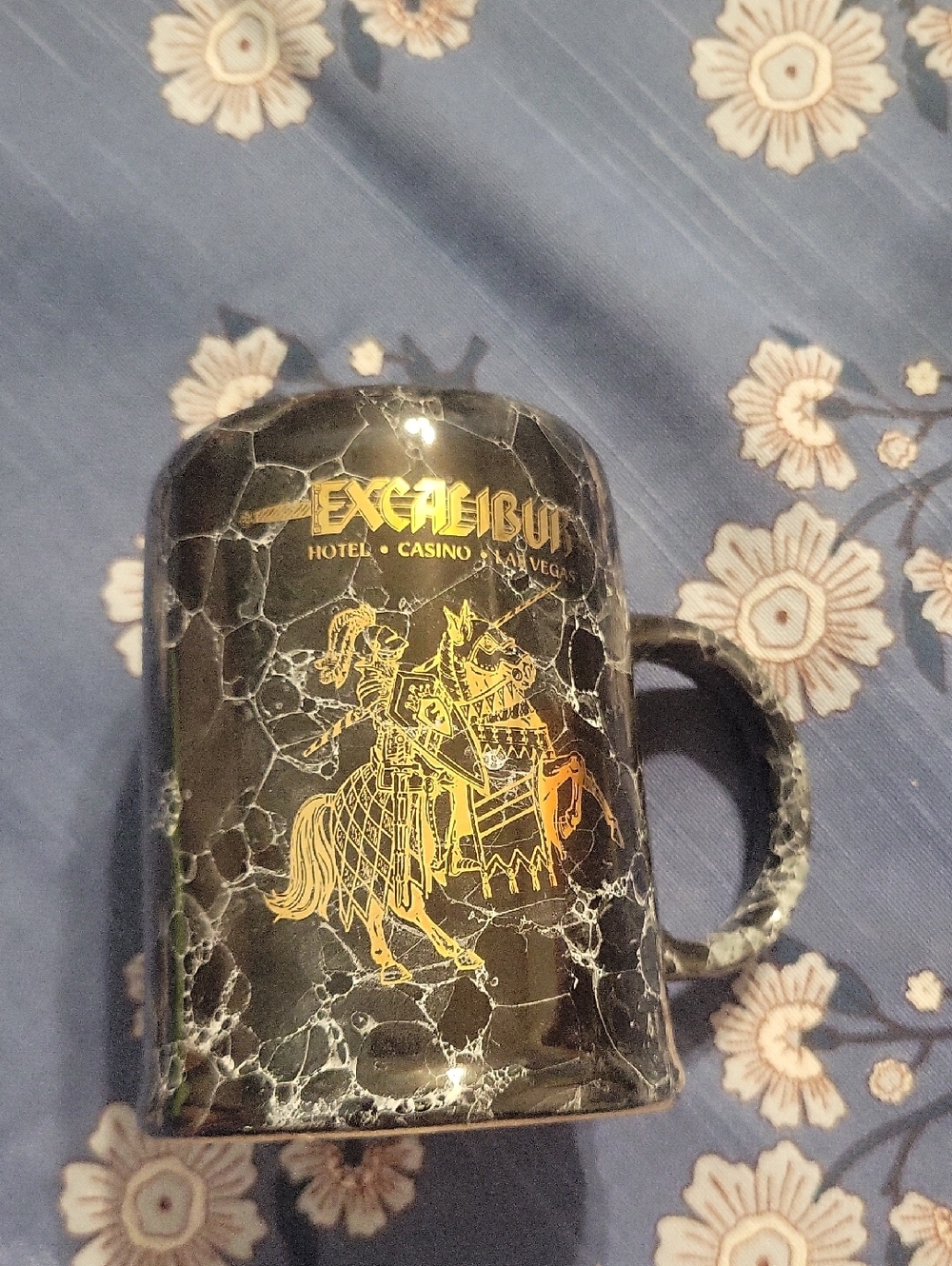 Excalibur Casino Black & Gold Ceramic Coffee Mug